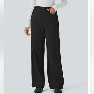 HALARA Elegant Black Wide Leg Trousers
